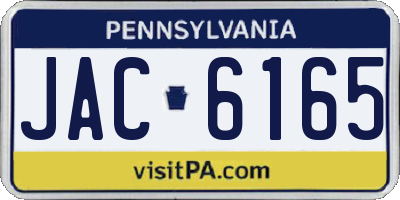 PA license plate JAC6165