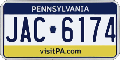 PA license plate JAC6174