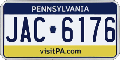 PA license plate JAC6176