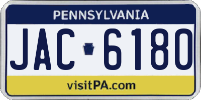 PA license plate JAC6180
