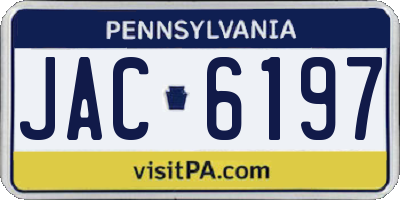 PA license plate JAC6197