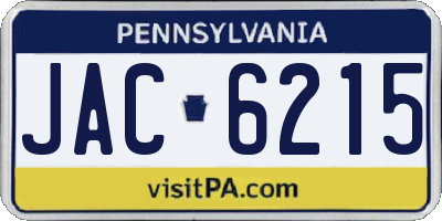 PA license plate JAC6215