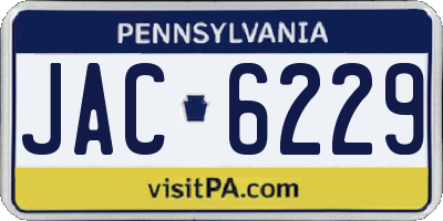 PA license plate JAC6229