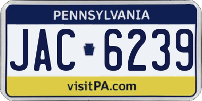 PA license plate JAC6239