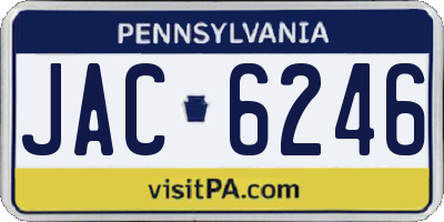 PA license plate JAC6246