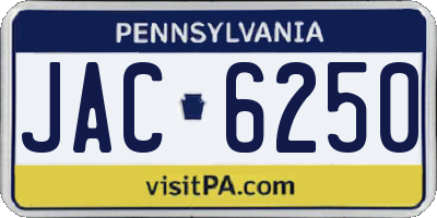 PA license plate JAC6250