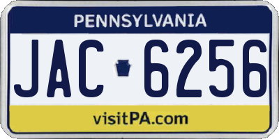 PA license plate JAC6256