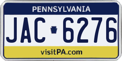 PA license plate JAC6276