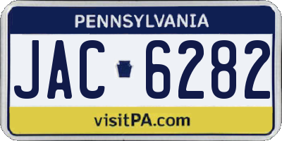 PA license plate JAC6282