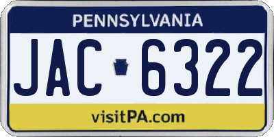 PA license plate JAC6322