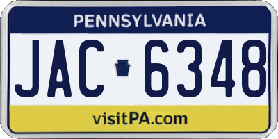 PA license plate JAC6348
