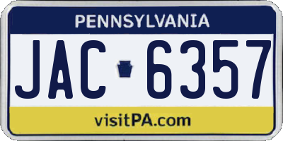 PA license plate JAC6357