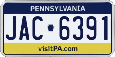 PA license plate JAC6391