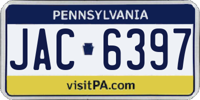 PA license plate JAC6397