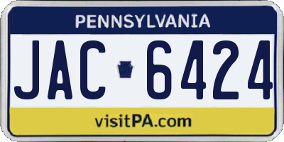 PA license plate JAC6424