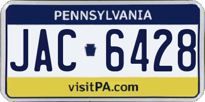 PA license plate JAC6428