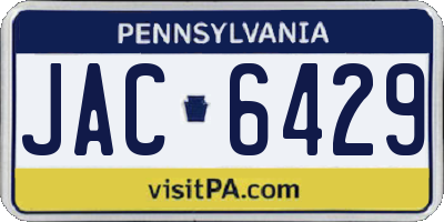 PA license plate JAC6429