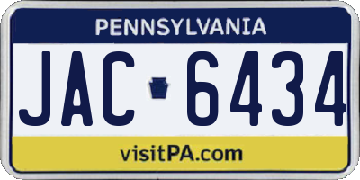 PA license plate JAC6434