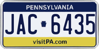 PA license plate JAC6435