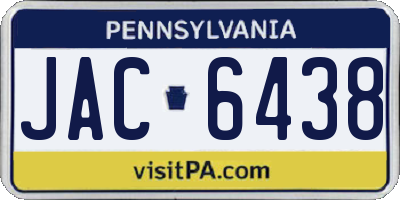 PA license plate JAC6438