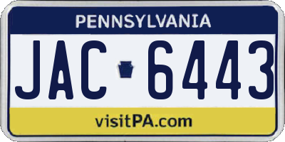 PA license plate JAC6443