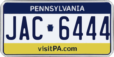 PA license plate JAC6444