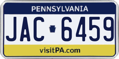 PA license plate JAC6459