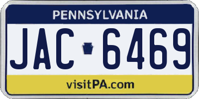 PA license plate JAC6469