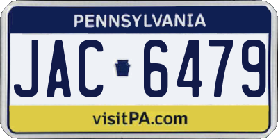 PA license plate JAC6479