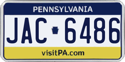 PA license plate JAC6486