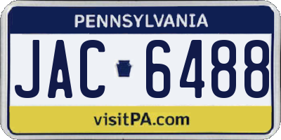 PA license plate JAC6488