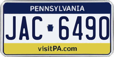 PA license plate JAC6490