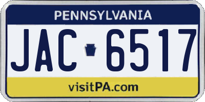 PA license plate JAC6517