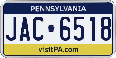 PA license plate JAC6518