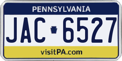 PA license plate JAC6527