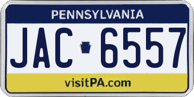 PA license plate JAC6557