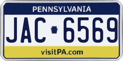 PA license plate JAC6569