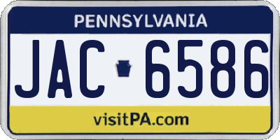 PA license plate JAC6586