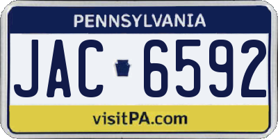 PA license plate JAC6592