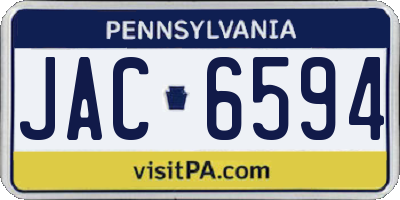 PA license plate JAC6594