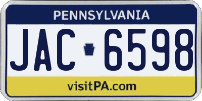 PA license plate JAC6598