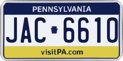 PA license plate JAC6610