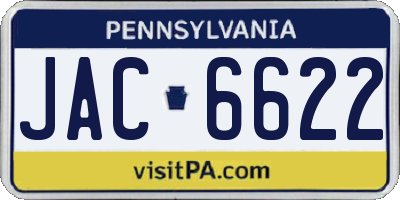 PA license plate JAC6622
