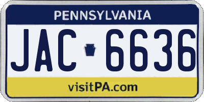 PA license plate JAC6636