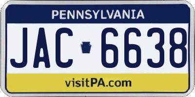 PA license plate JAC6638