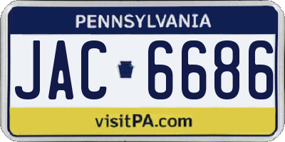 PA license plate JAC6686