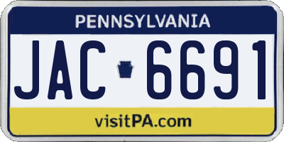 PA license plate JAC6691