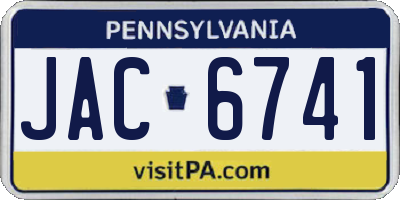 PA license plate JAC6741