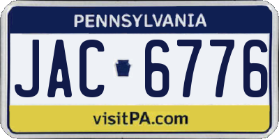 PA license plate JAC6776