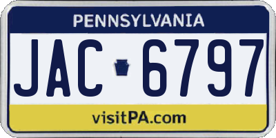 PA license plate JAC6797